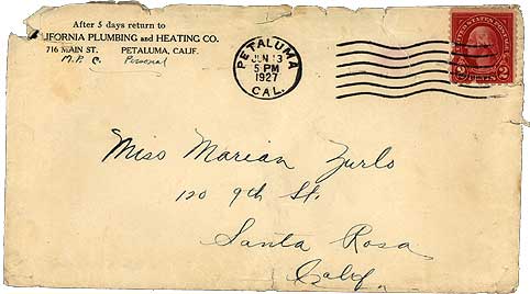June 13, 1927 envelope