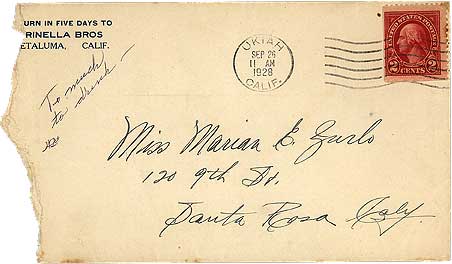 September 25, 1928 Envelope