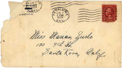 June 7, 1929 Envelope