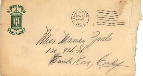 November 25, 1929 Envelope