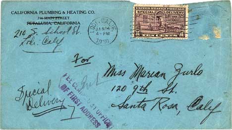 January 12, 1930 Envelope