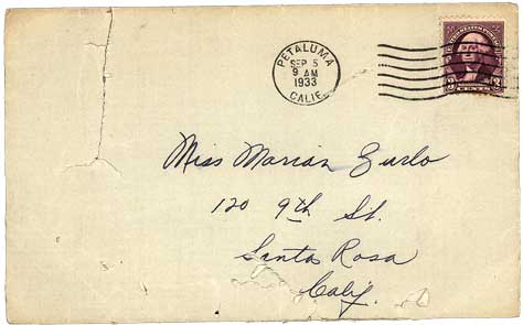 September 5, 1933 Envelope