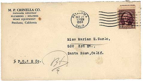 October 27, 1933 Envelope