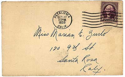 December 27, 1933 Envelope