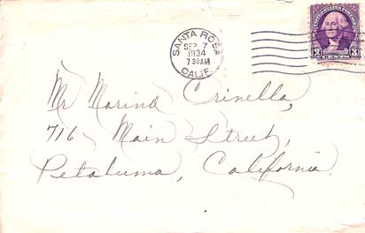 September 7,1934 Page Envelope