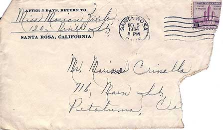 November 5,1934 Envelope