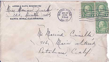 November 20,1934 Envelope