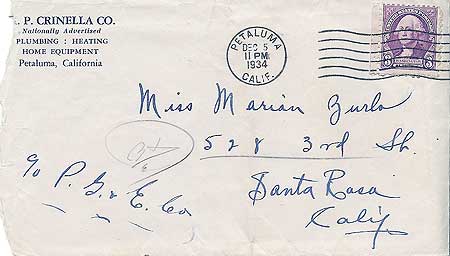 December 5,1934 Envelope