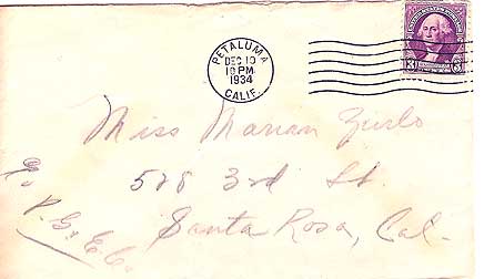 December 10,1934 Envelope
